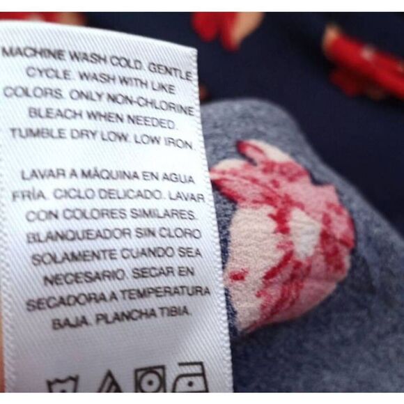 SCOOP NAVY & RED FLORAL SHIRT MIDI DRESS SZ.M EUC - Picture 8 of 8